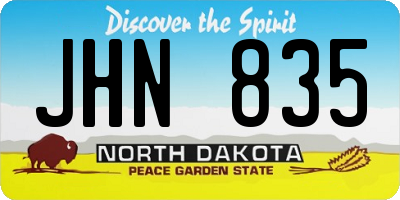 ND license plate JHN835