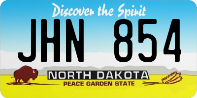 ND license plate JHN854