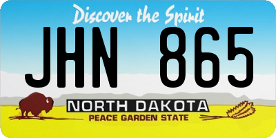 ND license plate JHN865