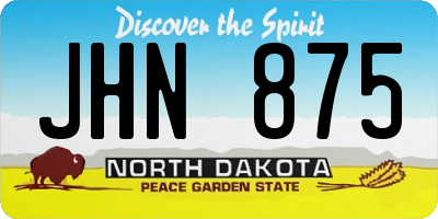 ND license plate JHN875