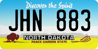 ND license plate JHN883