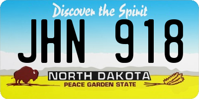 ND license plate JHN918