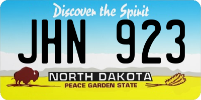 ND license plate JHN923