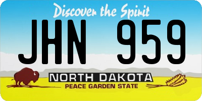 ND license plate JHN959