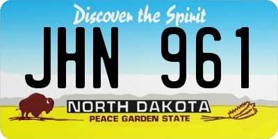 ND license plate JHN961
