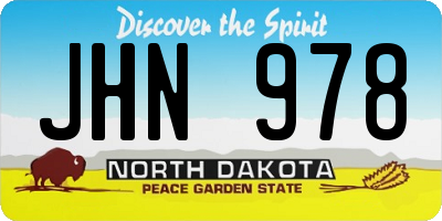 ND license plate JHN978