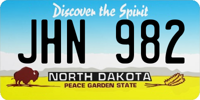 ND license plate JHN982