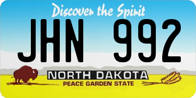 ND license plate JHN992