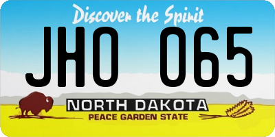 ND license plate JHO065