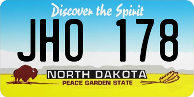 ND license plate JHO178
