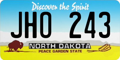 ND license plate JHO243