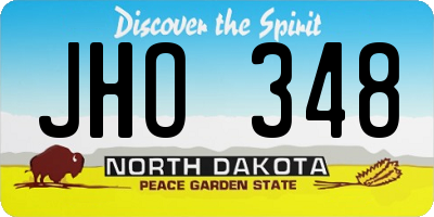 ND license plate JHO348