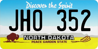 ND license plate JHO352