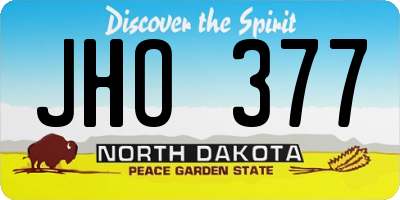 ND license plate JHO377