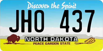 ND license plate JHO437