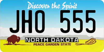 ND license plate JHO555