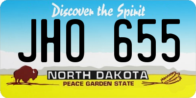 ND license plate JHO655