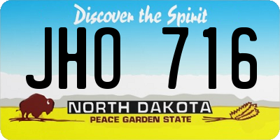 ND license plate JHO716