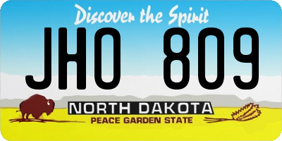ND license plate JHO809