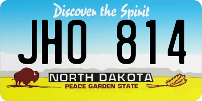 ND license plate JHO814