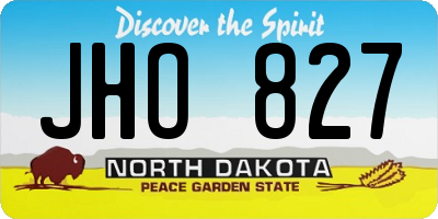ND license plate JHO827