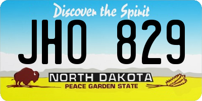 ND license plate JHO829
