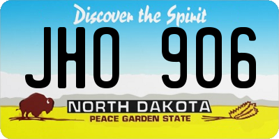 ND license plate JHO906