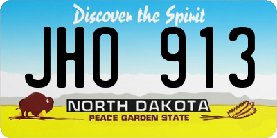 ND license plate JHO913