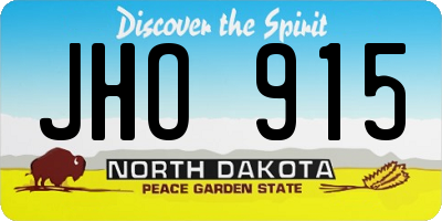ND license plate JHO915