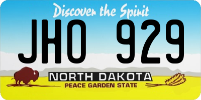 ND license plate JHO929