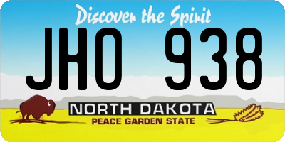 ND license plate JHO938