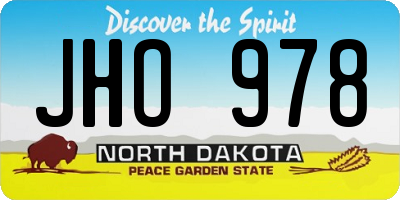 ND license plate JHO978