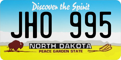 ND license plate JHO995