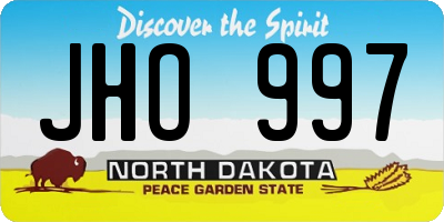 ND license plate JHO997