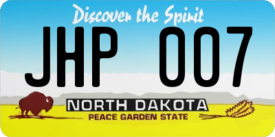 ND license plate JHP007
