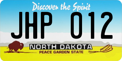 ND license plate JHP012