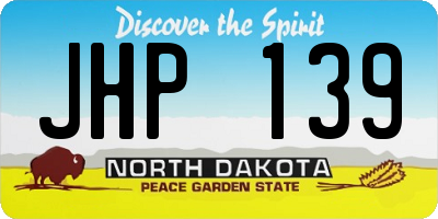 ND license plate JHP139