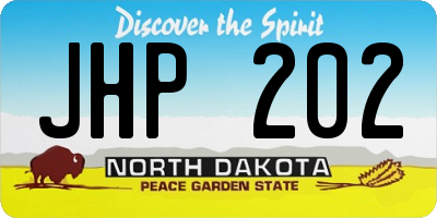 ND license plate JHP202