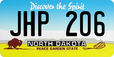 ND license plate JHP206