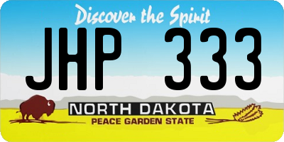 ND license plate JHP333