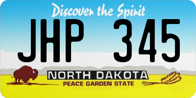 ND license plate JHP345