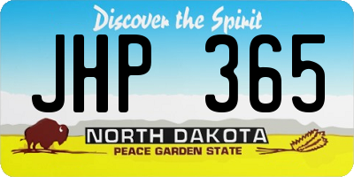 ND license plate JHP365