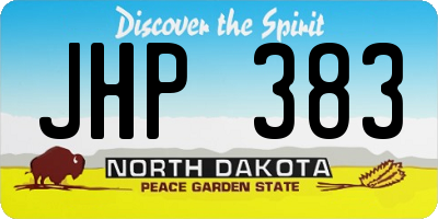 ND license plate JHP383
