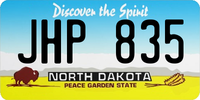 ND license plate JHP835
