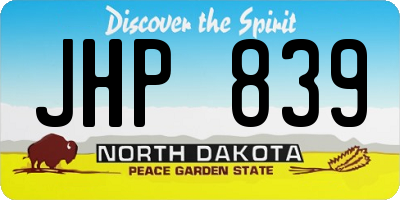 ND license plate JHP839
