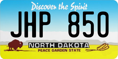 ND license plate JHP850
