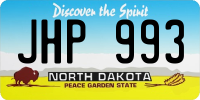 ND license plate JHP993