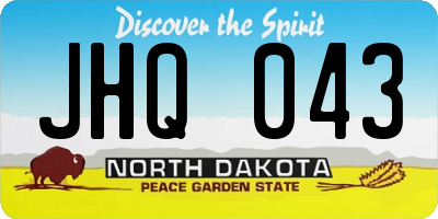 ND license plate JHQ043