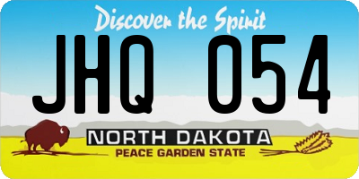 ND license plate JHQ054