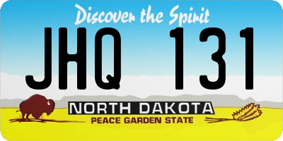 ND license plate JHQ131